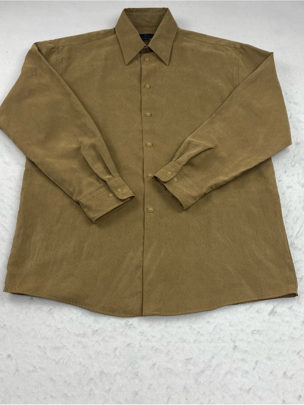 Kenneth Cole Reaction Faux Suede Button Up Shirt Mens M Y2K Minimalist